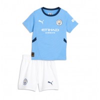 Manchester City Domáci Detský futbalový dres 2024-25 Krátky Rukáv (+ trenírky)